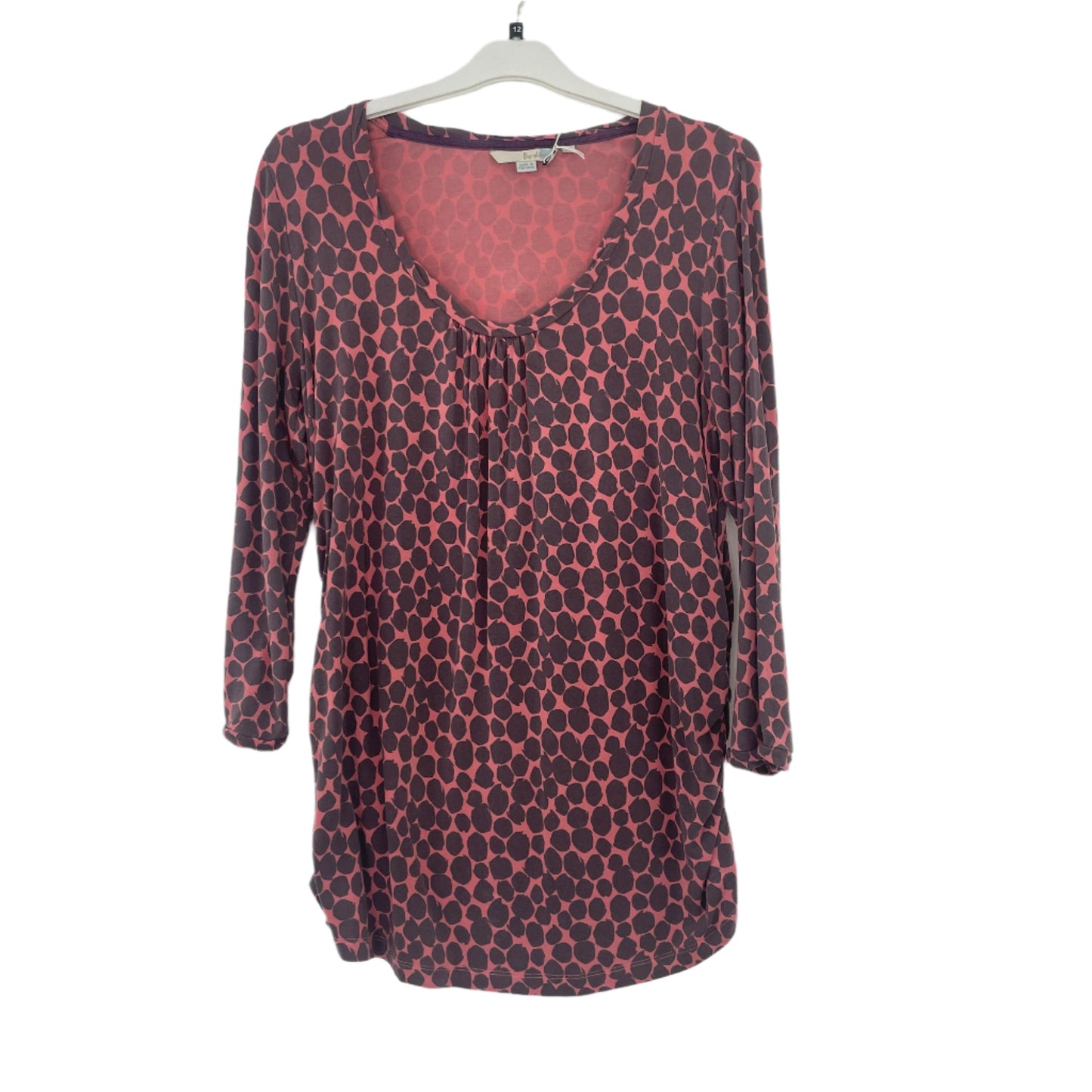 Preloved Boden Maternity Top Pink Animal Print UK12