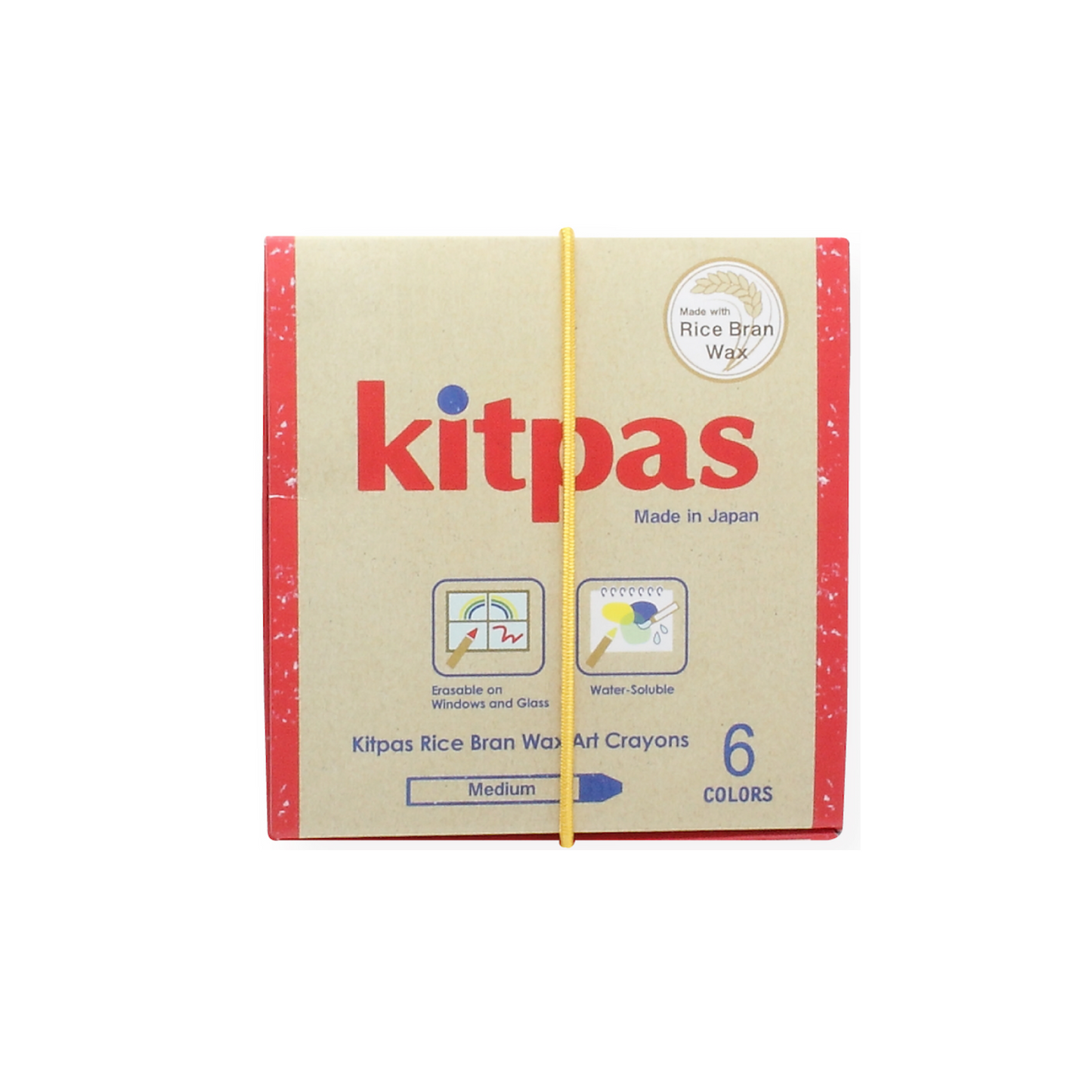 Kitpas Rice Wax Crayon Medium 6 Colours