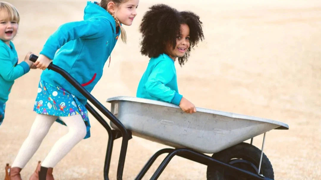 Ducky Zebra Organic Cotton Kids Teal Zip-Up Hoodie