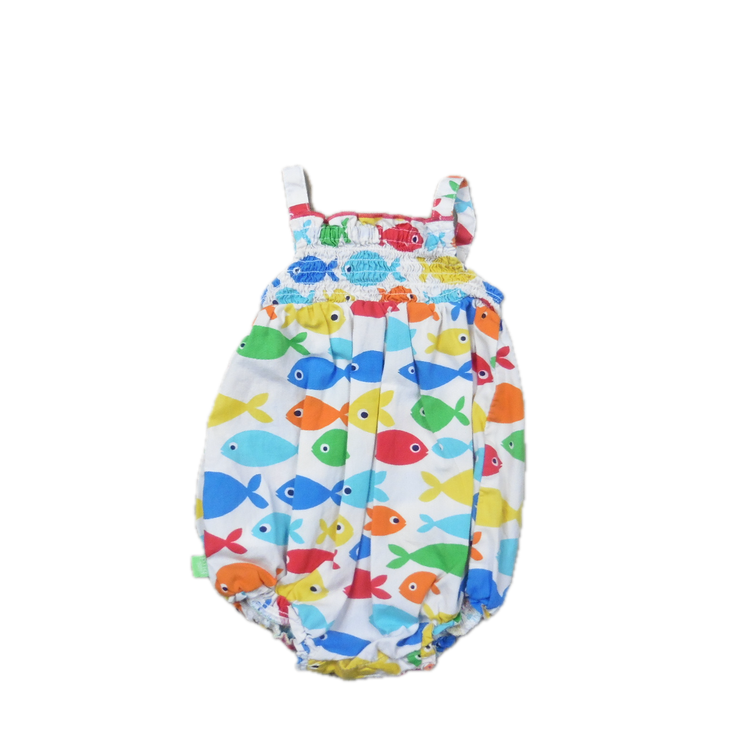 Preloved Little Bird Romper with Rainbow Fish 0-3m