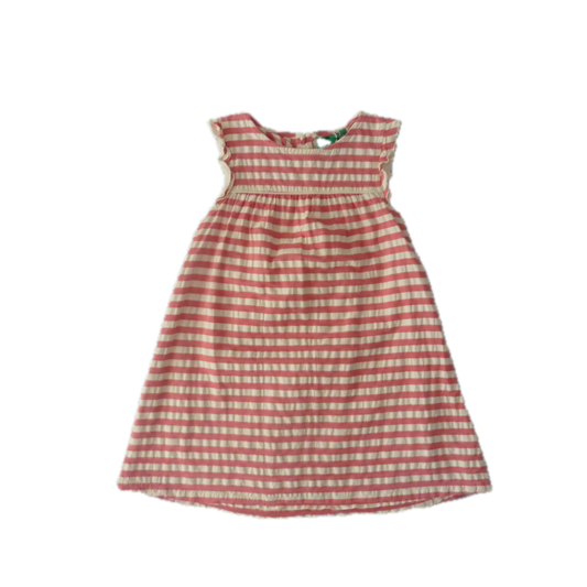 Preloved Little Green Radicals red/white stripe sleeveless dress 5-6y