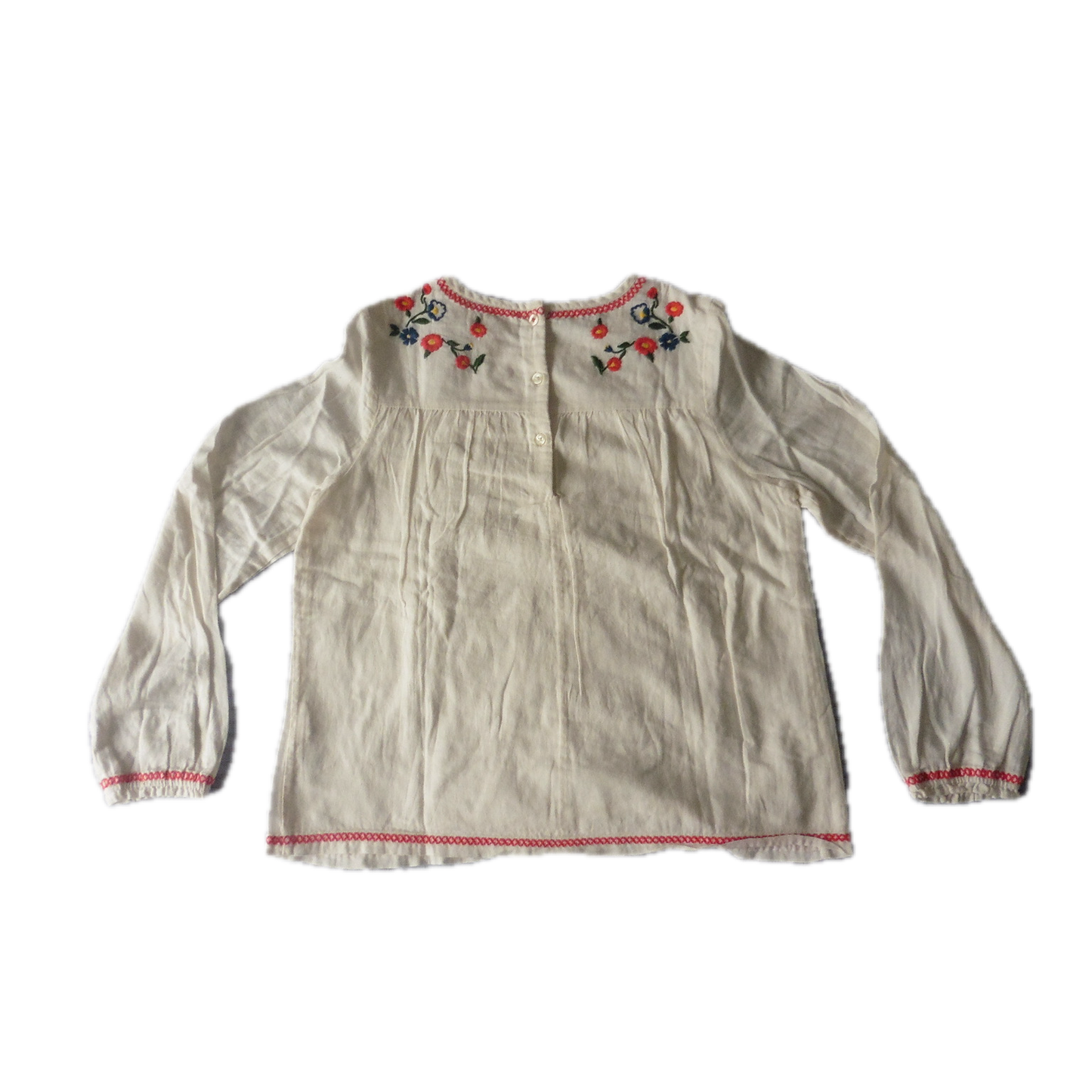 Boden white linen Embroidered Top 11-12y / 152