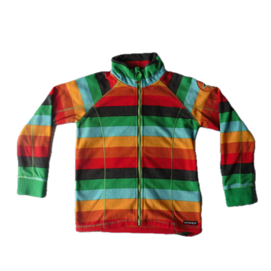 Preloved Villervalla Rainbow Stripe fleece 140/10y