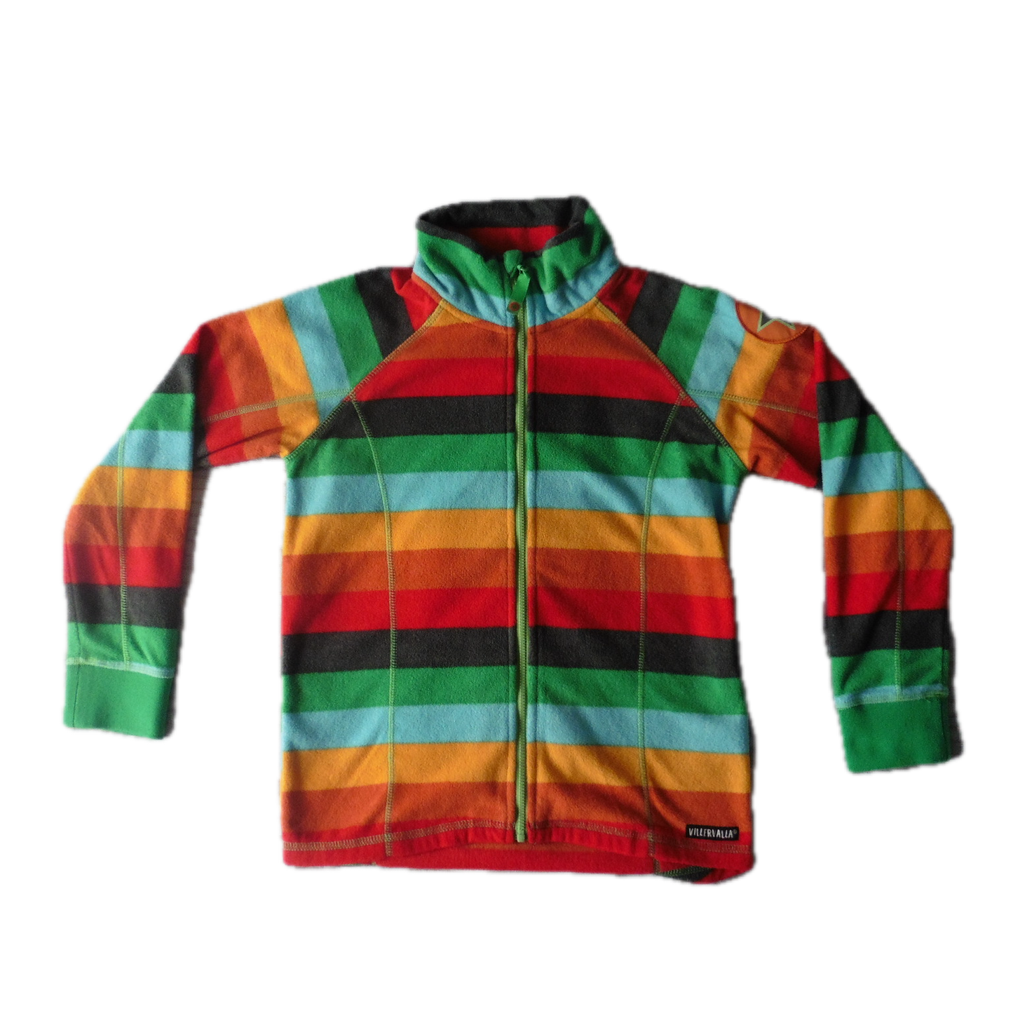 Preloved Villervalla Rainbow Stripe fleece 140/10y