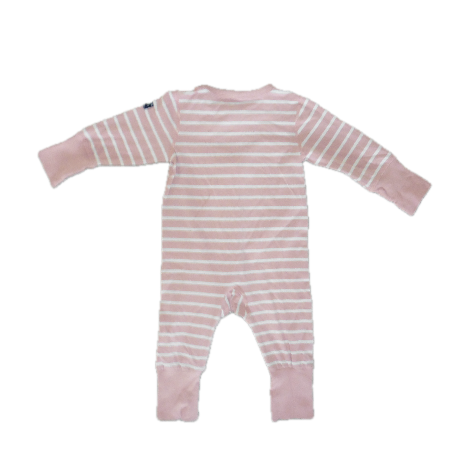 Polarn O Pyret Baby Grow Pink/white stripe 2-6m