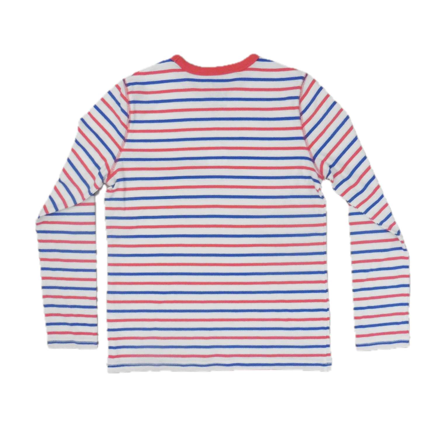 Preloved Boden LS white w/red+blue stripe 11-12y