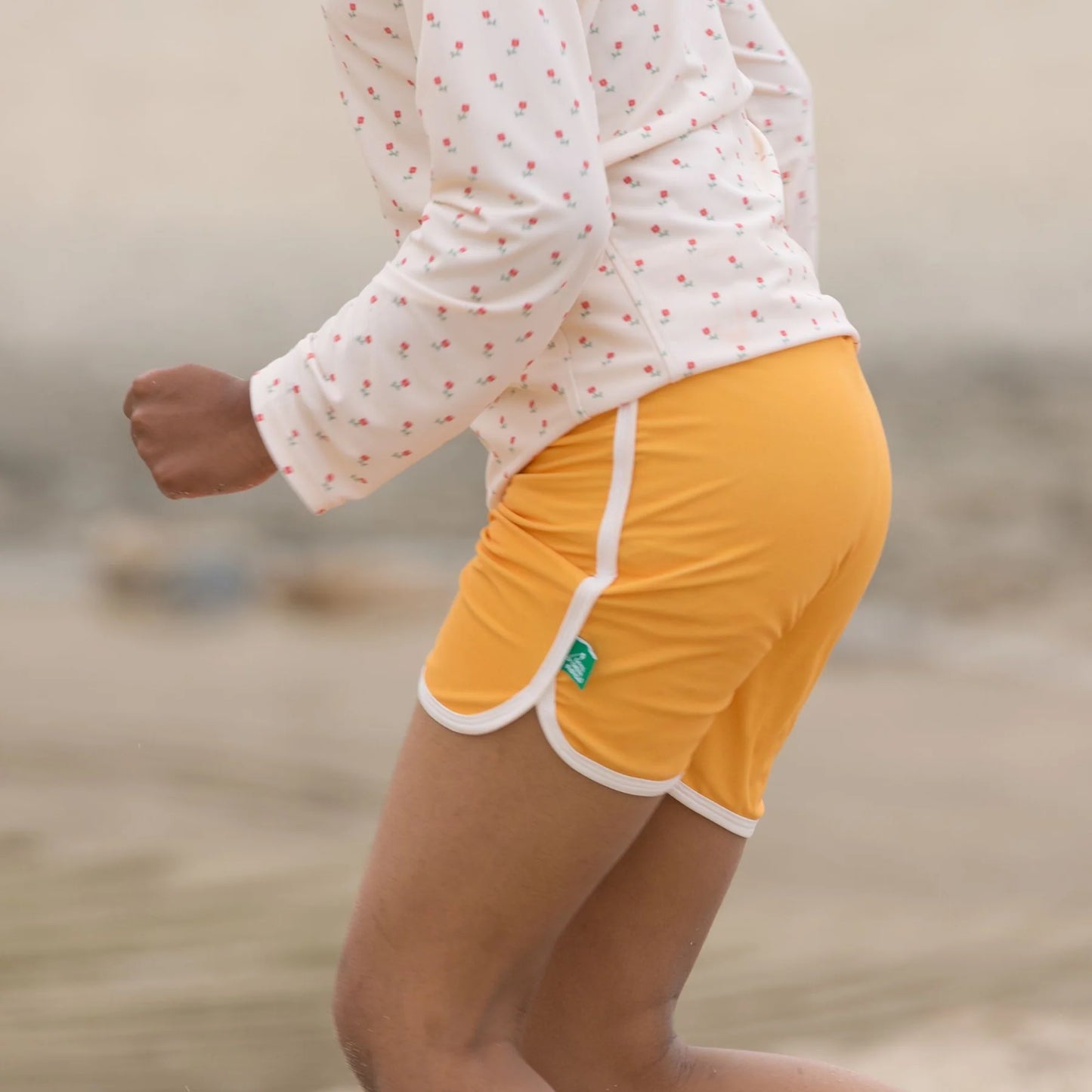 Little Green Radicals Gold Recycled Swim Shorts