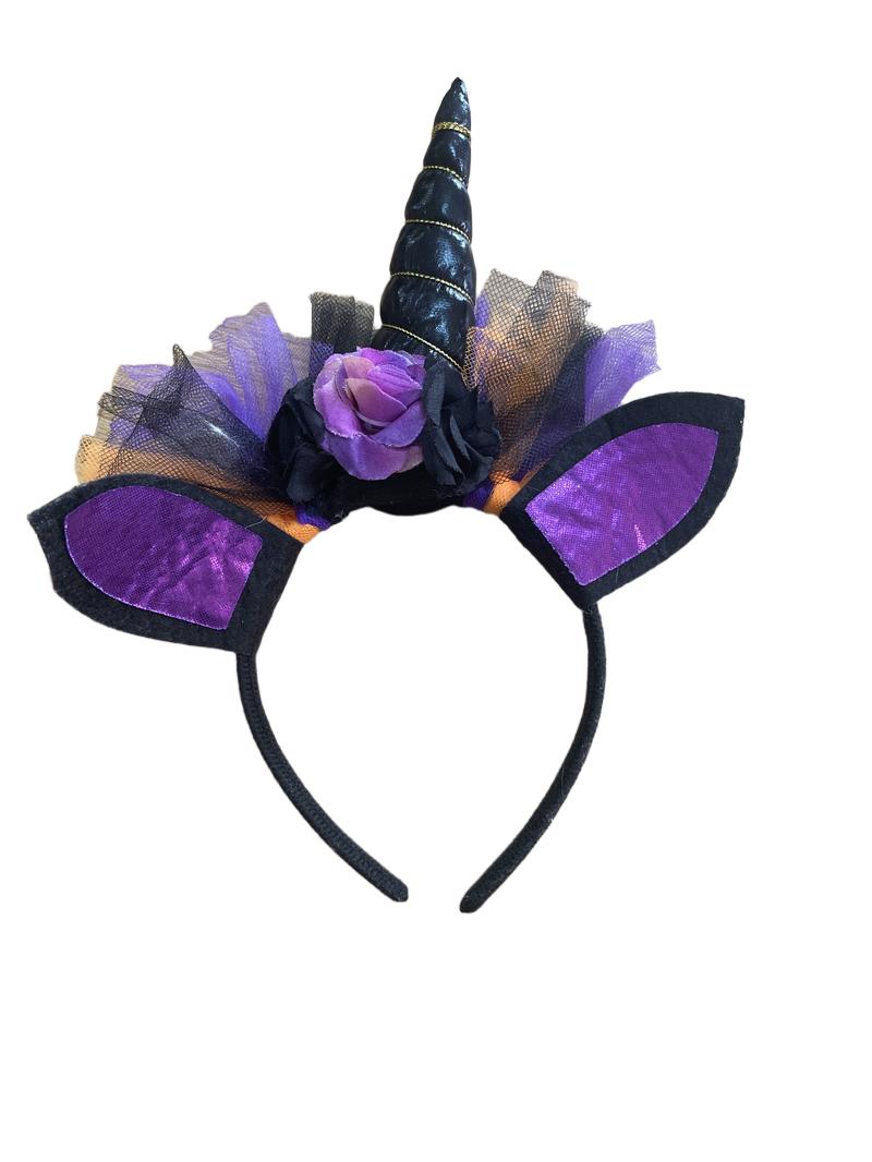 Preloved Unknown Brand - Purple, Orange, Black Unicorn Headband.