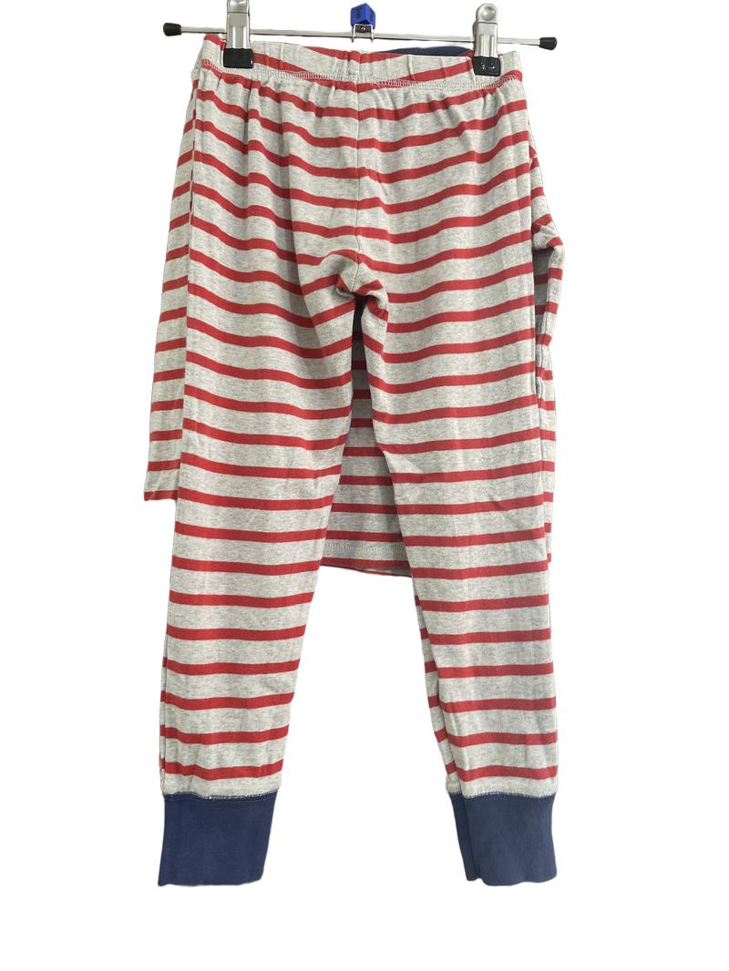 Preloved Mini Boden - Grey And Red Stripe Long Sleeve Pyjamas. (6-7y)