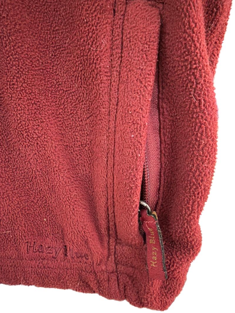 Preloved Hazy Blue Kaden - Maroon Gilet Fleece Body Warmer Coat (7-8y)