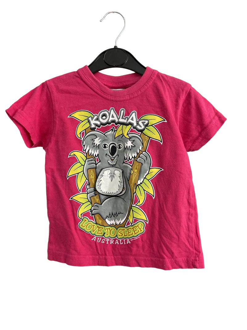 Preloved Boss Kangaroo - Pink Koalas T Shirt, 0 AUS (2-3y)