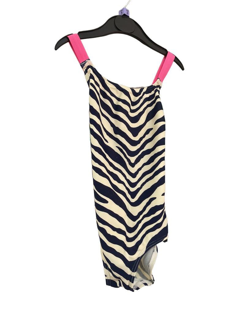 Preloved Mini Boden - Zebra Print Swimming Costume With Bright Pink Straps. (3-4y)