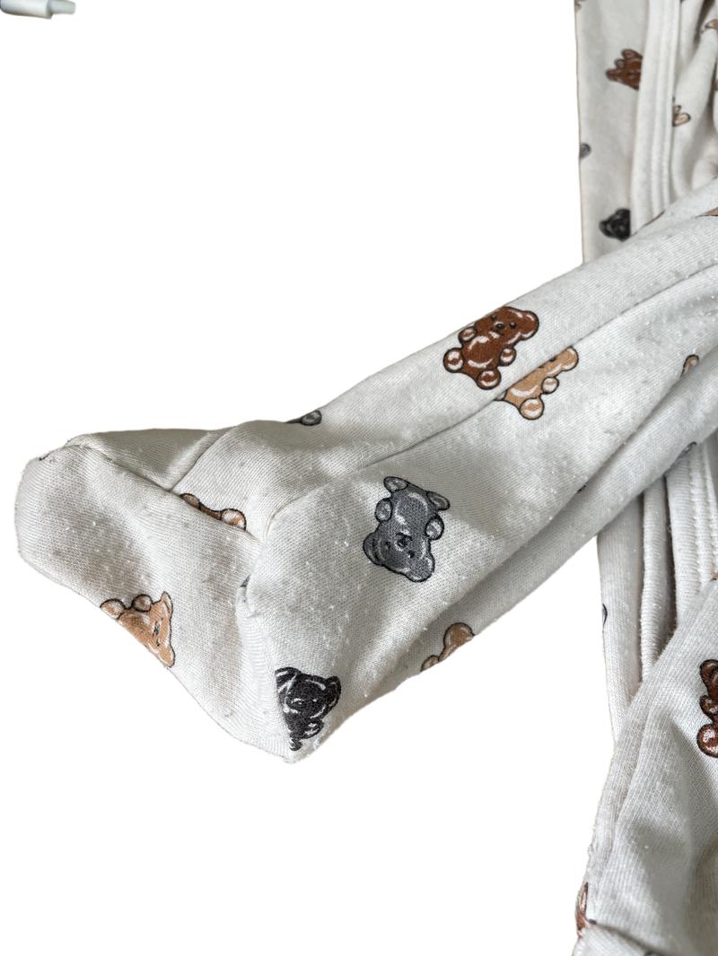 Preloved Pl Baby - Beige Teddy Bear Long-sleeved Sleepsuit, Bib, And Light Blanket (0-3m)