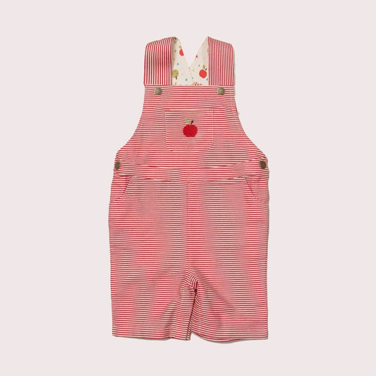 Little Green Radicals An Apple A Day Classic Shortie Dungarees
