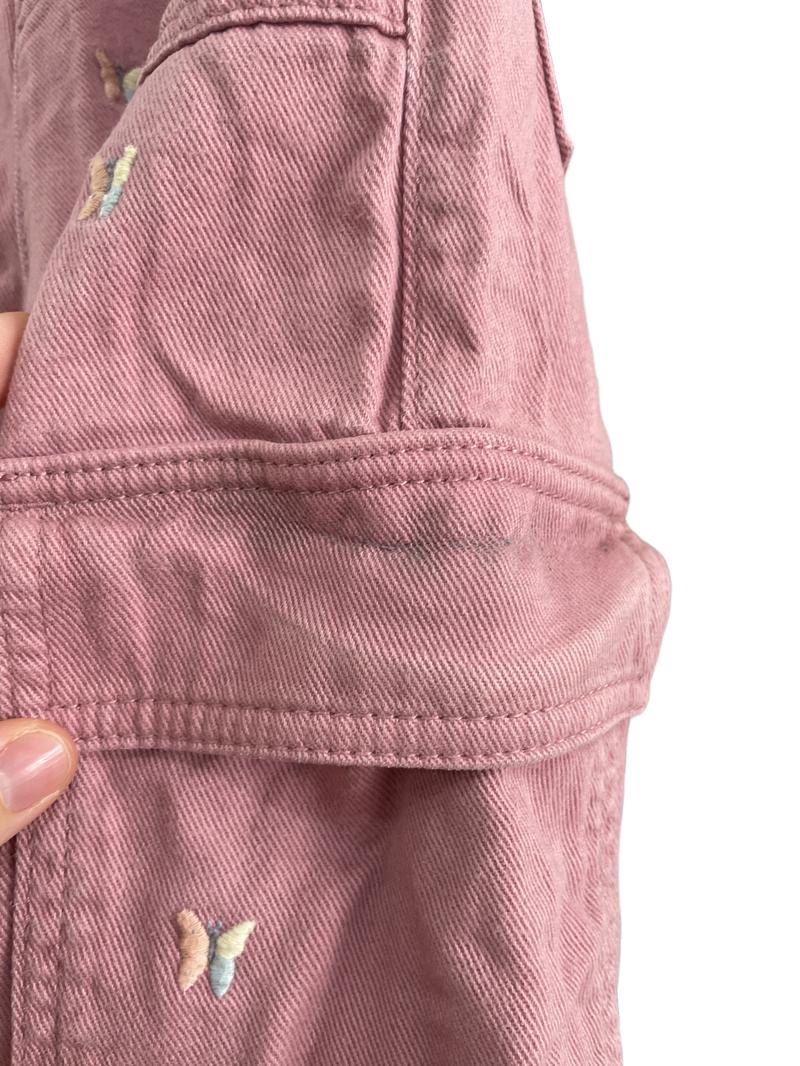 Preloved Marks & Spencer - Pink Cargo Trousers With Embroidered Butterflies. (4-5y)