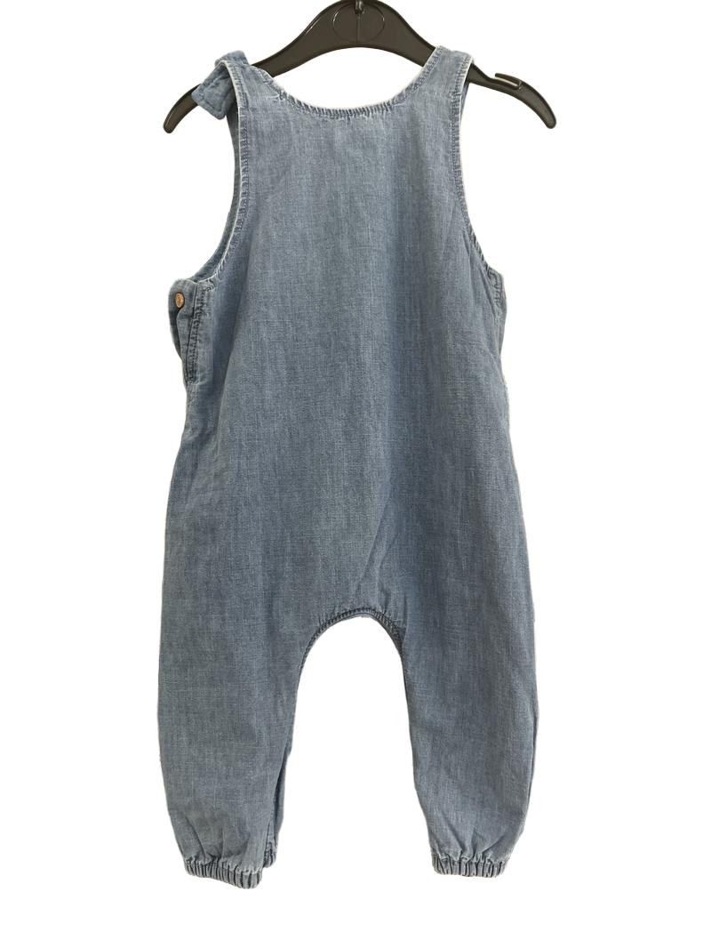 Preloved Next - Blue Dungarees With Middle Pocket. (9-12m)