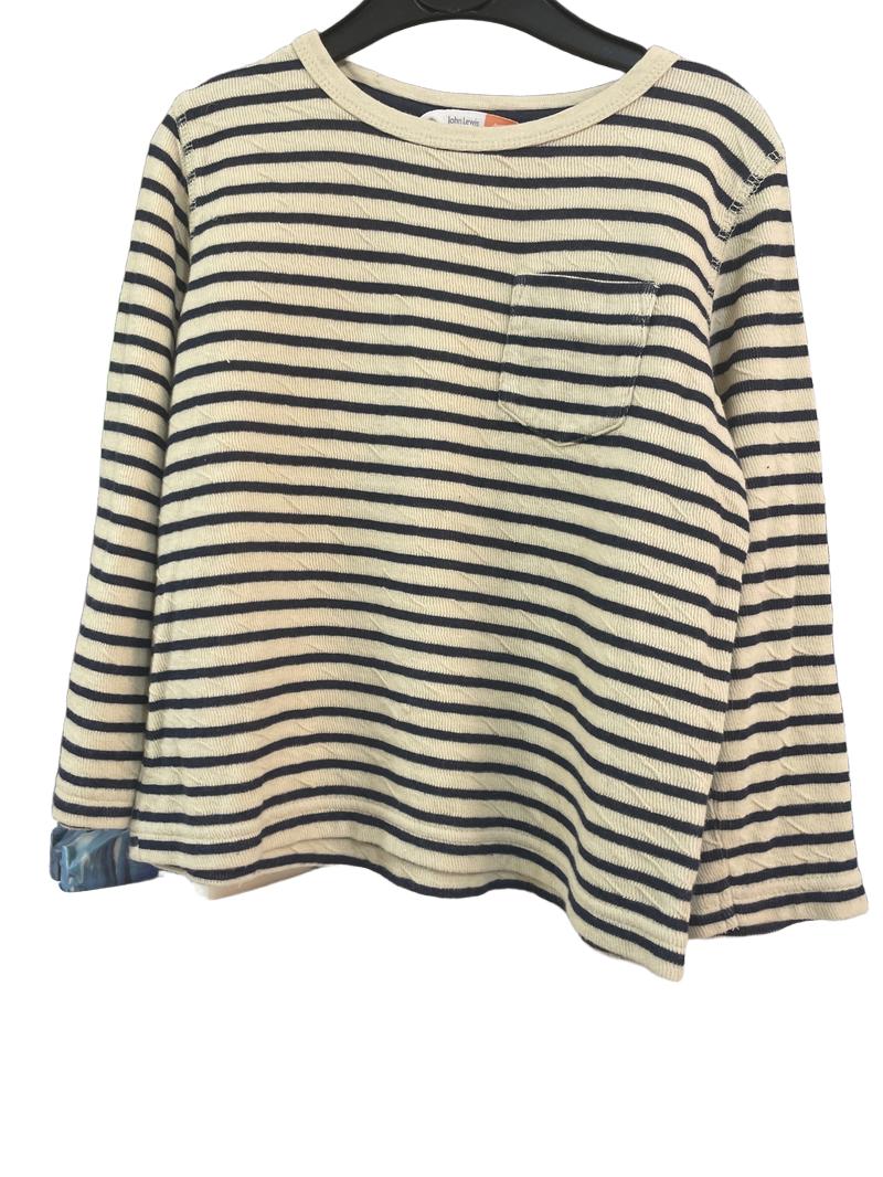 Preloved John Lewis - Cream Navy Stripe Long-sleeved Top (4-5y)