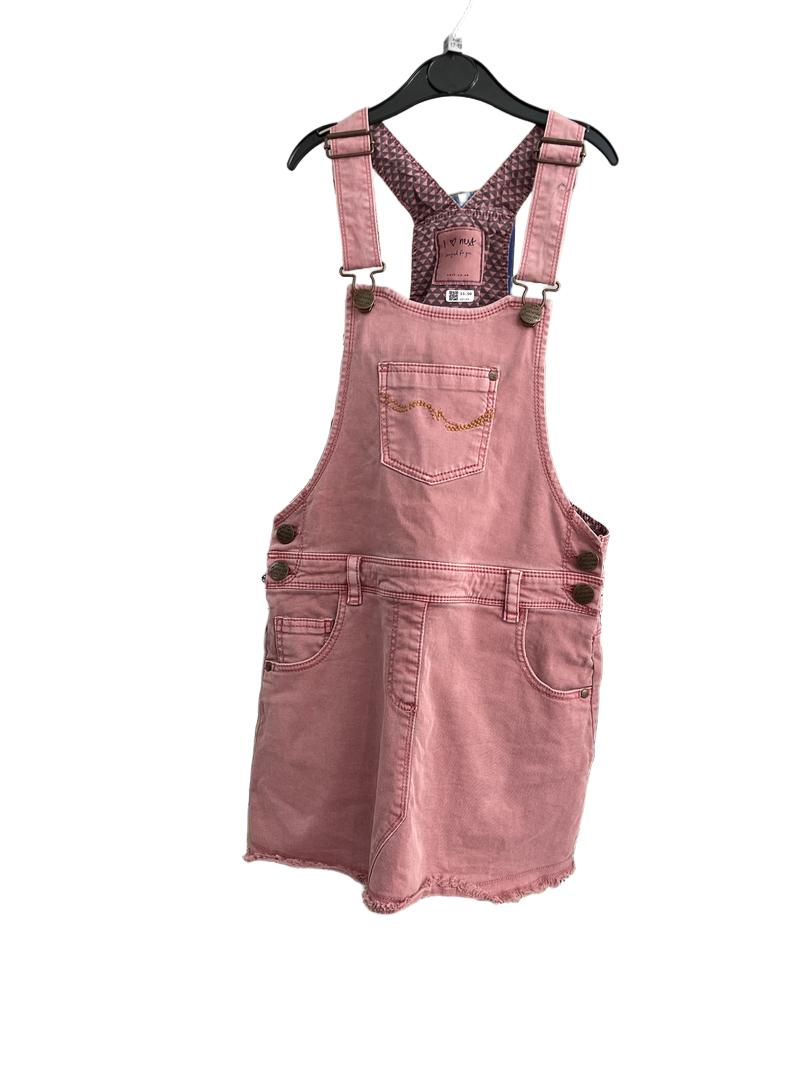 Preloved Next - Pink Denim Shorts Dungaree Dress Pinafore (12-13y) - D Eco Bee Preloved Next - Pink Denim Shorts Dungaree Dress Pinafore (12-13y) - D Eco Bee