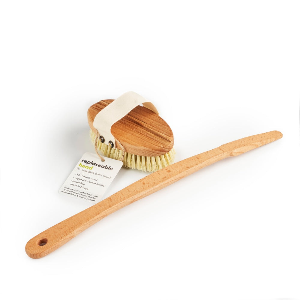 ecoLiving Wooden Bath Brush with a Replaceable Head (FSC 100%)