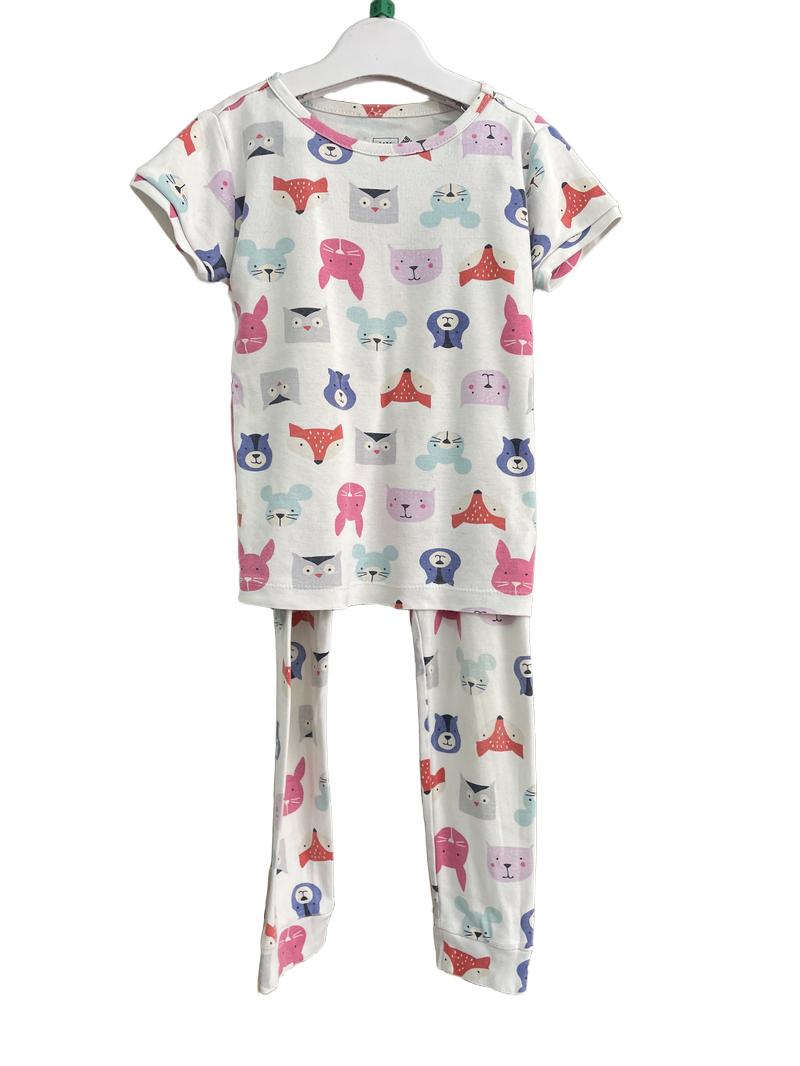 Preloved Gap - Multicolour Short-sleeved Animal Print Pyjamas (5-6y) - Sleepwear