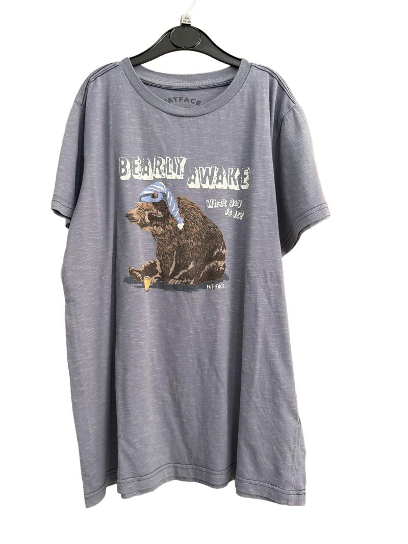 Preloved Fatface - Gray Bearly Awake T Shirt (12-13y)