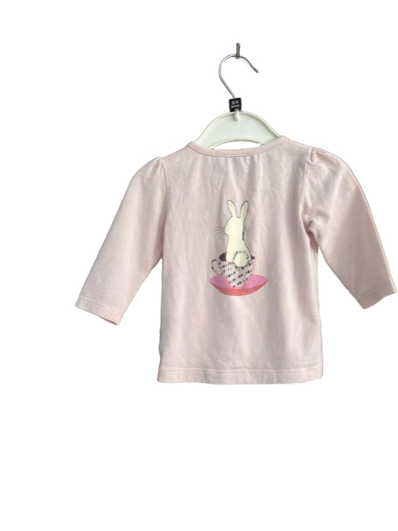 Preloved Paul Smith London - Pink Rabbit Graphic Long-sleeved T Shirt (3-6m)