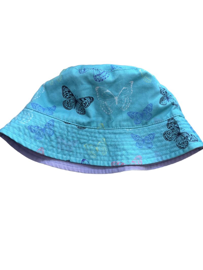 Preloved Marks & Spencer - Purple/Turquoise Butterfly Reversible Bucket Hat (10-11y, 11-12y, 12-13y)