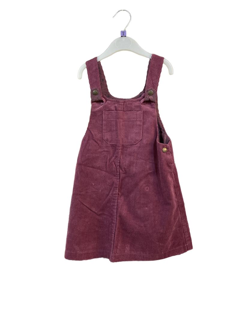 Preloved Nutmeg - Pink Corduroy Pinafore (3-4y)