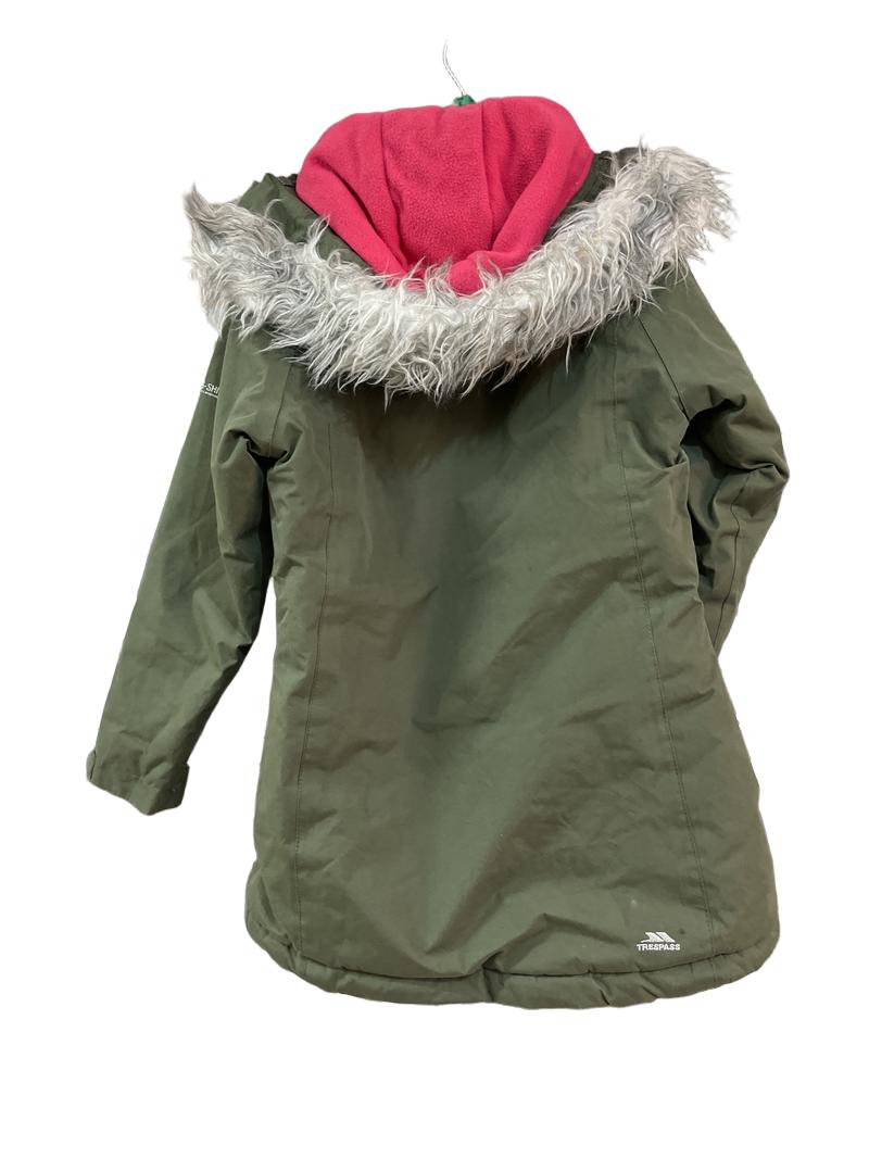 Preloved Trespass - Green Parka With Fur Lined Hood (5-6y)