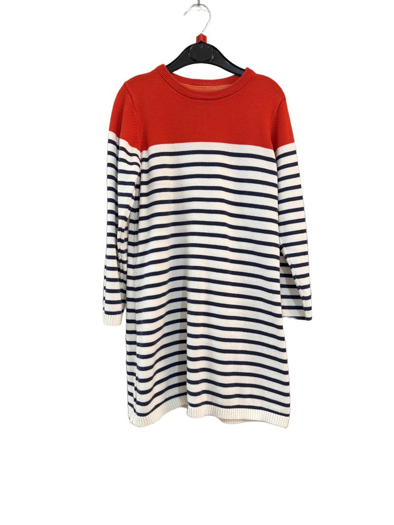 Preloved Mothercare - Red White Navy Stripe Jumper Dress (8-9y)