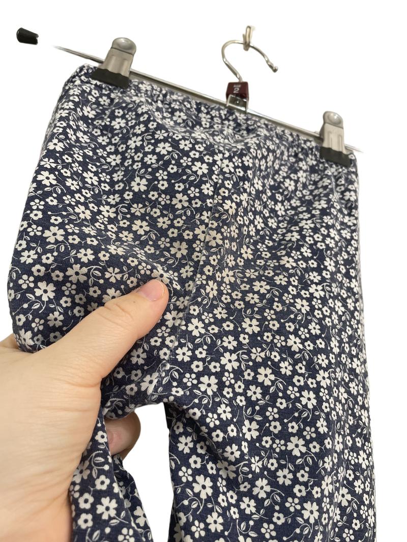 Preloved Jojo Maman Bebe - Blue White Floral Ditsy Leggings (2-3y)