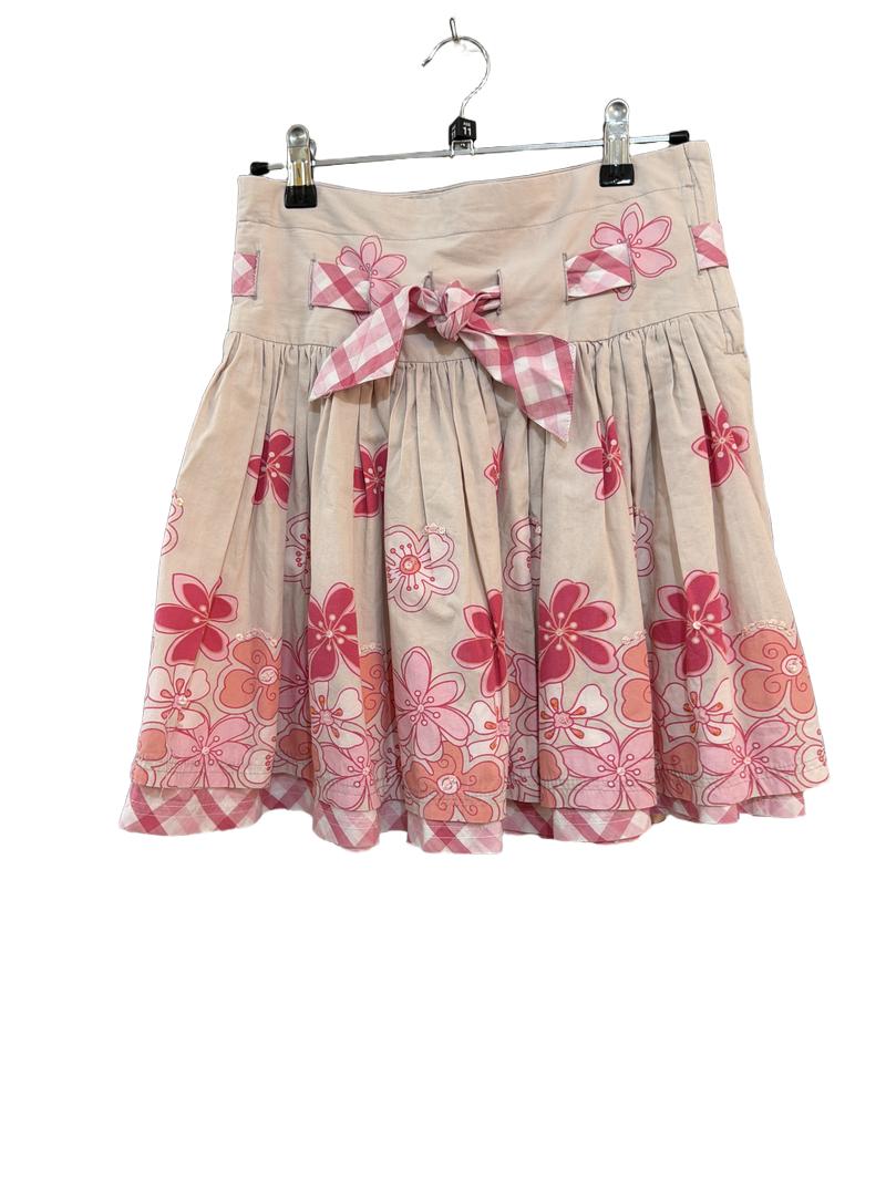 Preloved Pumpkin Patch - Pink Floral Sequin Skirt (11-12y)