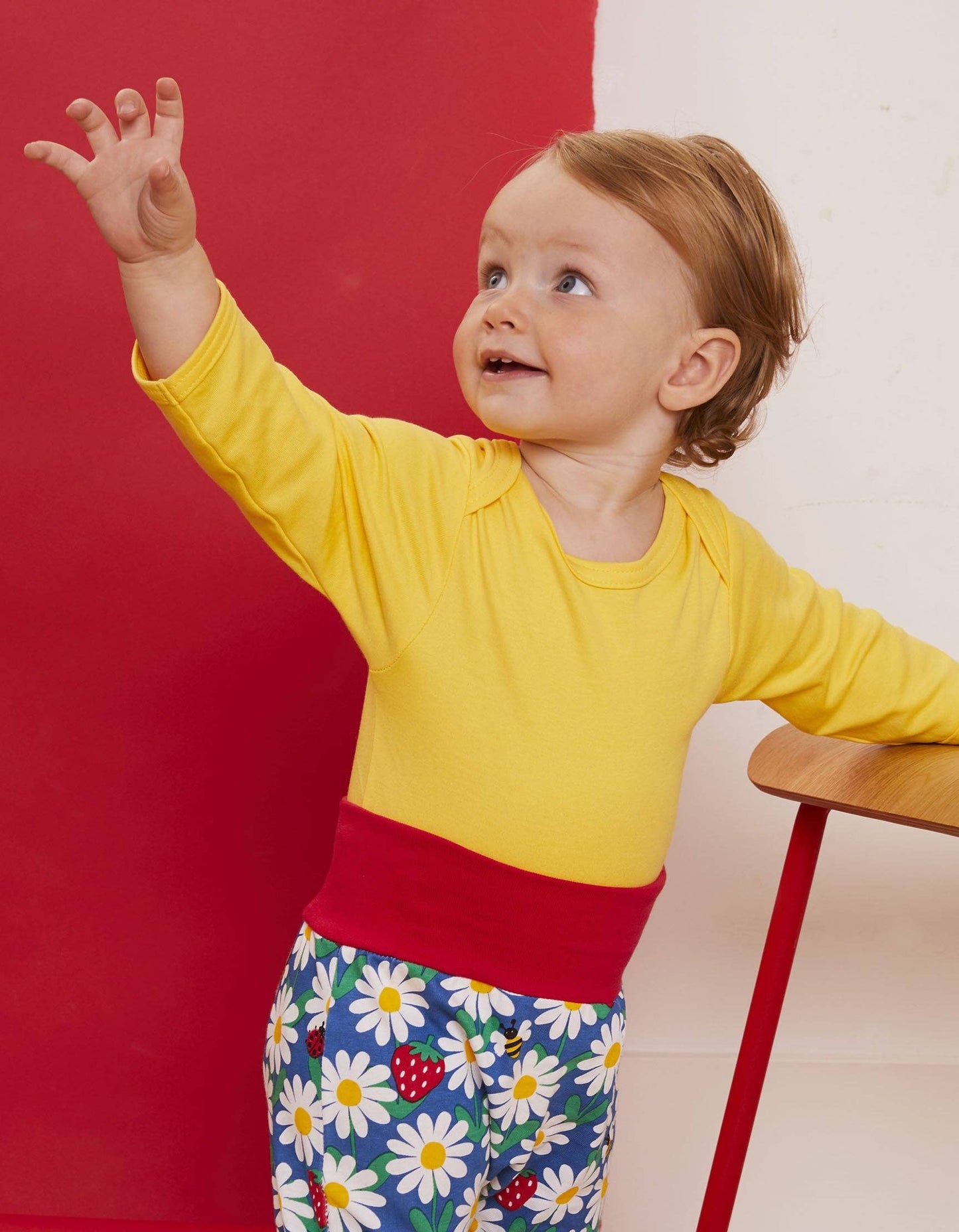 Organic Yellow Basic Long-Sleeved Baby Bodysuit