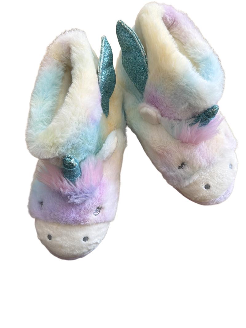 Preloved John Lewis - Furry Unicorn Slippers (12 UK)