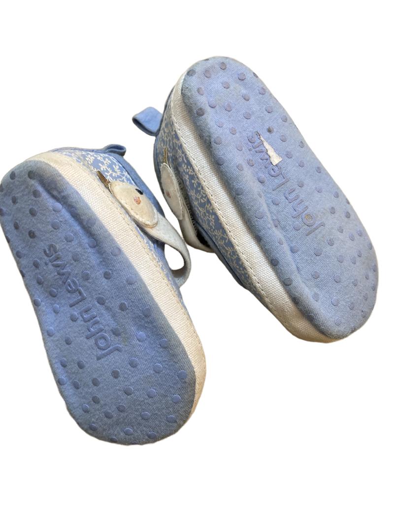 Preloved Toys - Blue Canvas Floral Print Shoes - John Lewis (3-6m)