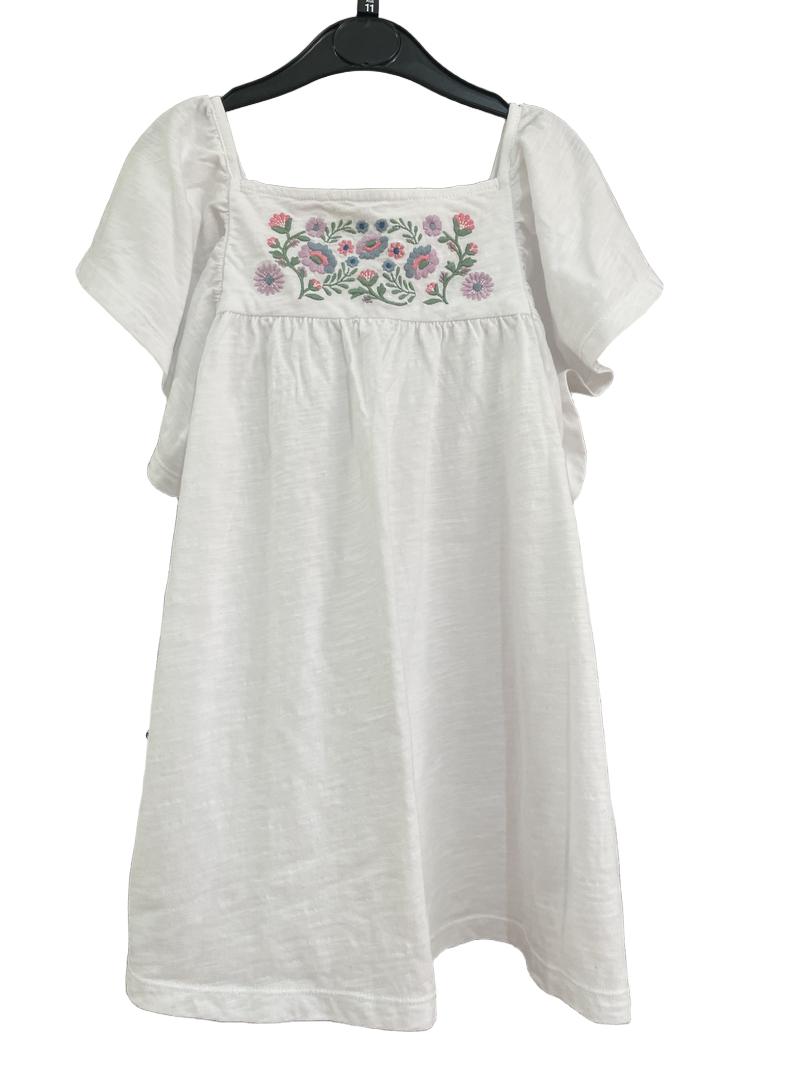 Preloved Boden - White Floral Embroidered Flutter Sleve Shirt (11-12y) - Top