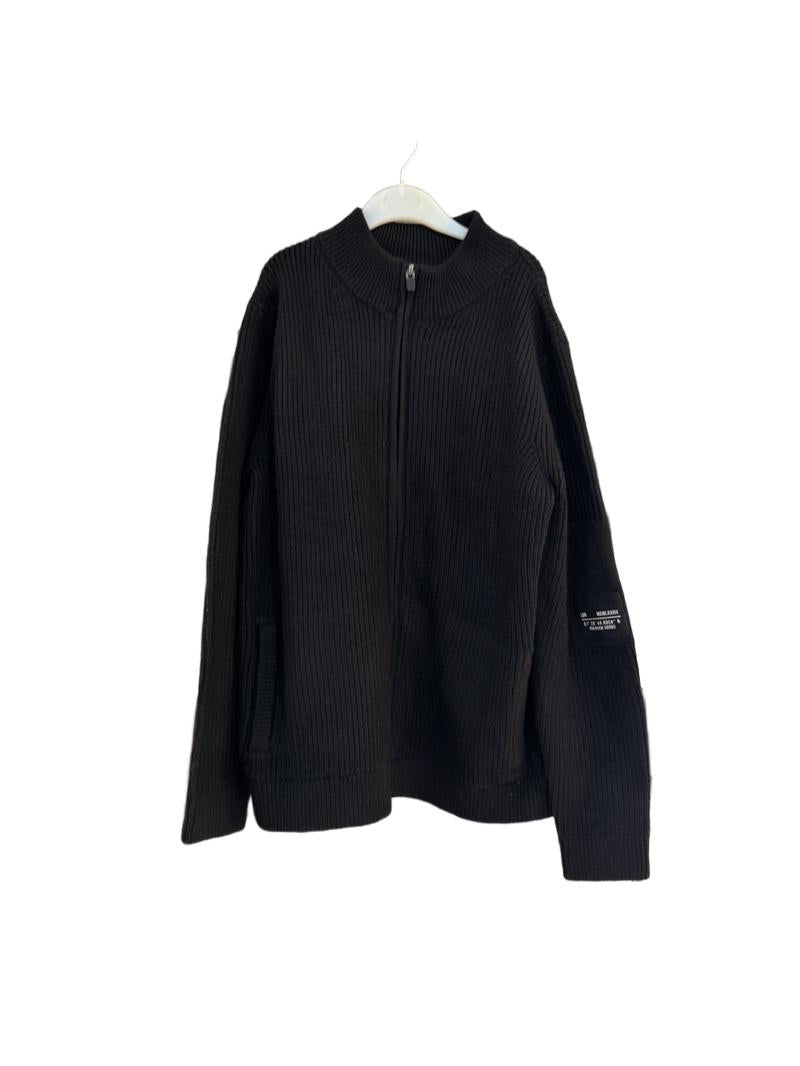 Preloved Next - Black Knit Zip Jumper (11y)