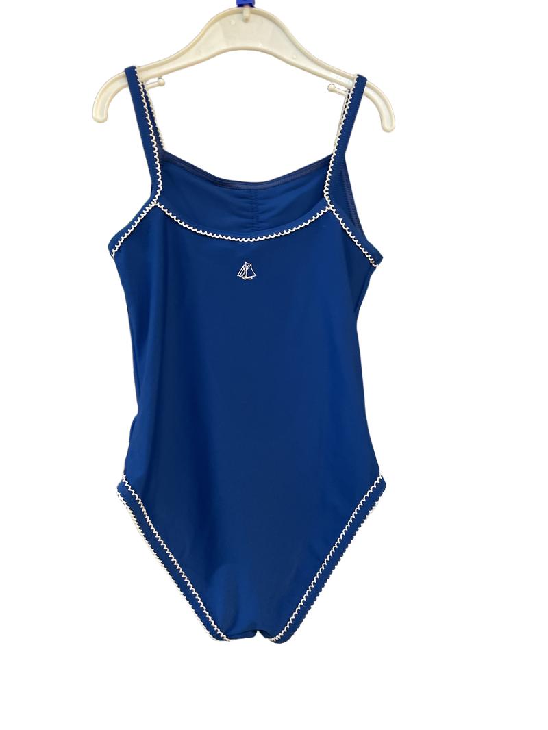 Preloved Petit Bateau - Blue White One Piece Girl Swimsuit (6-7y)