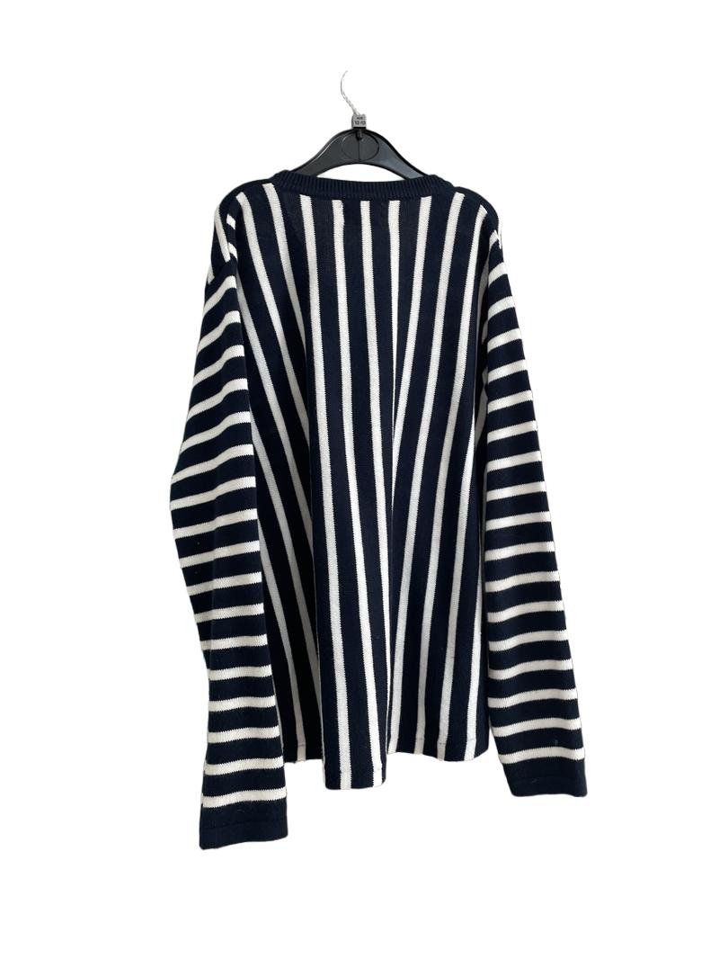 Preloved Neck & Neck - Navy White Stripe Cardigan (12-13y)
