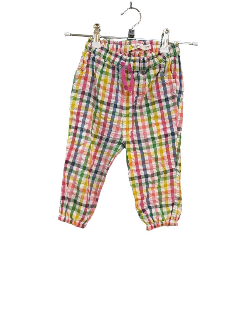 Preloved Baby Boden - Pastel Multicolour Gingham Trousers (12-18m)