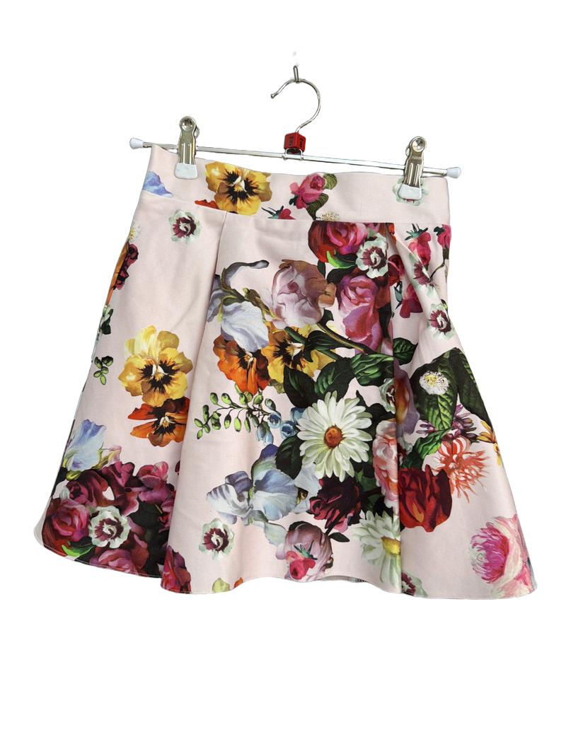 Preloved Baker By Ted Baker - Multicolour Floral Print Skirt (8-9y)
