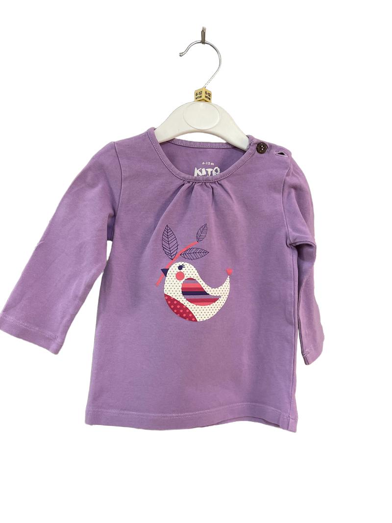 Preloved Kite - Purple Bird Long-sleeved T Shirt (6-12m)