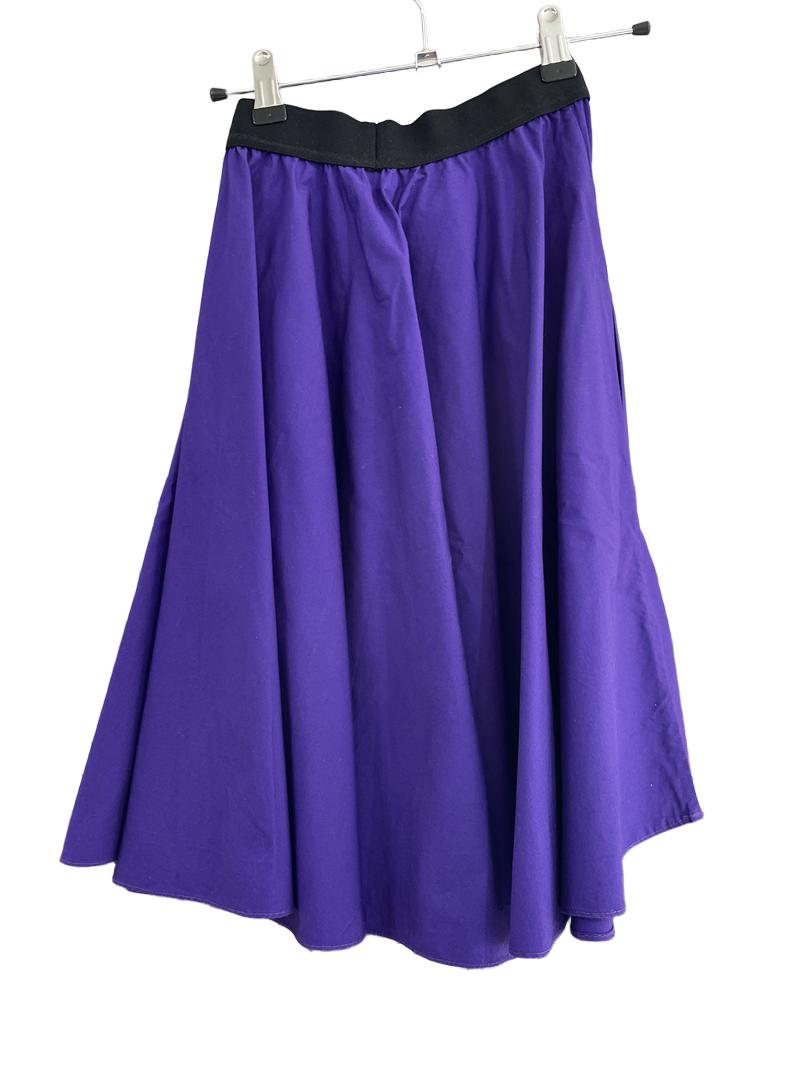Preloved Pink Bobbins - Purple Cotton Midi Skirt (9-10y)