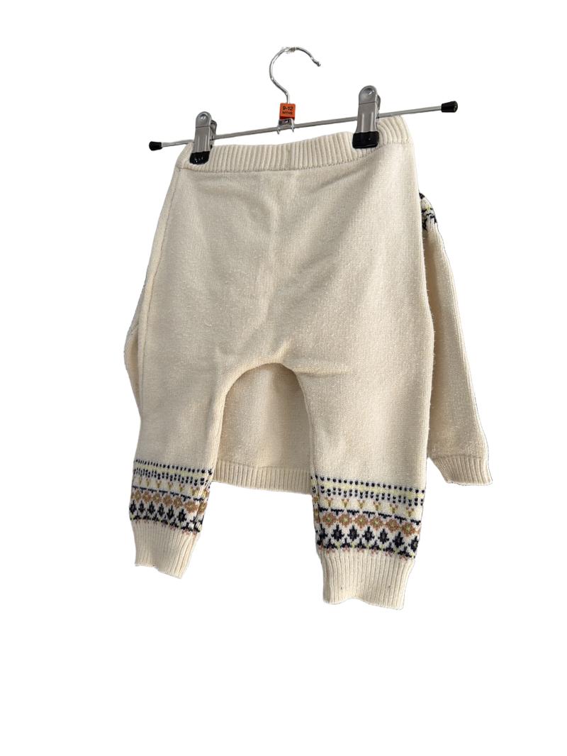 Preloved Next - Cream Knit Jumper And Trouser Set. (9-12m)