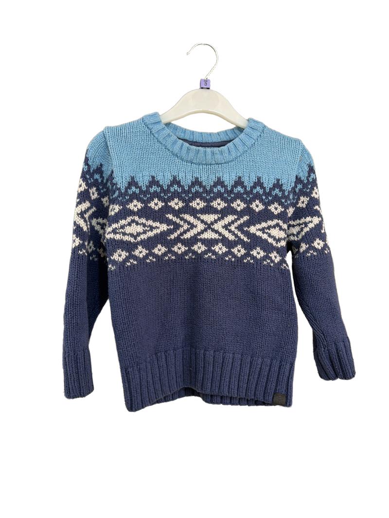 Preloved H&M - Blue And Navy Knit Jumper (3-4y)