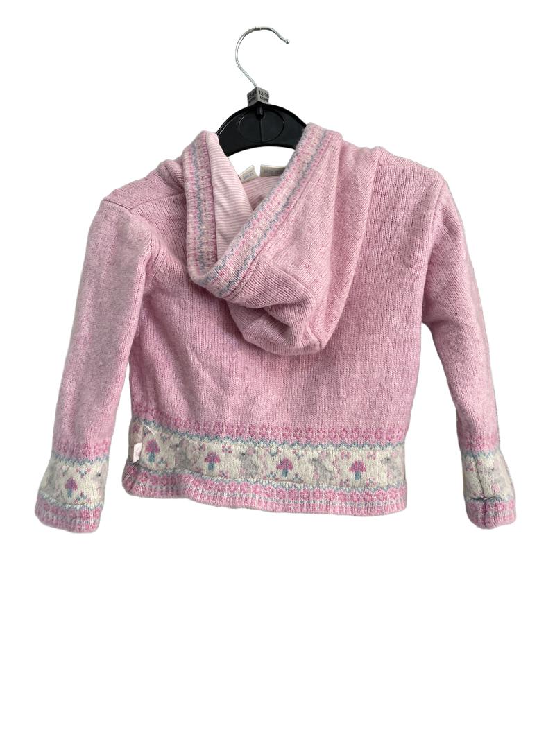 Preloved Jojo Maman Bebe - Pink Knit Hooded Mouse Jumper Cardigan (12-18m)