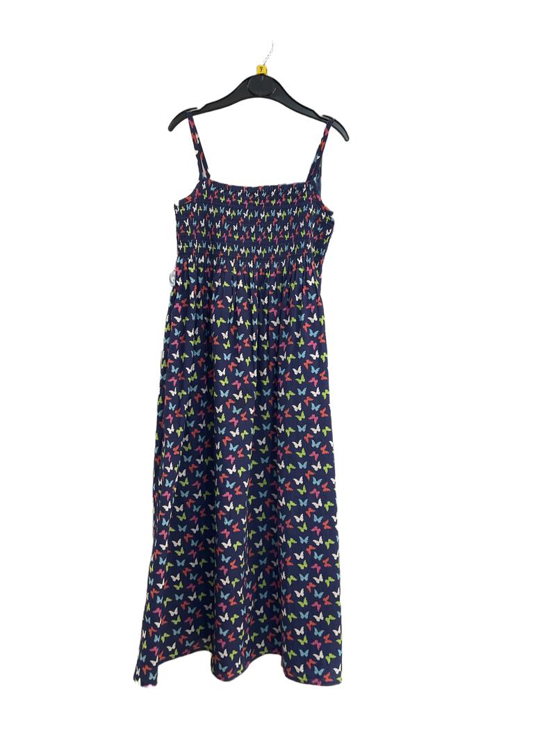 Preloved Marks & Spencer - Blue Buttefly Print Sleeveless Maxi Dress (7y)