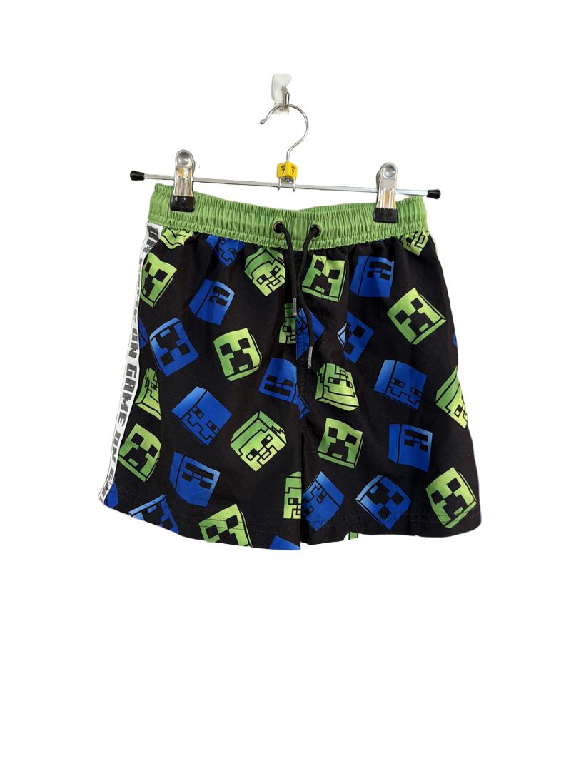 Preloved Mojang Synergies AB - Black Minecraft Swim Trunks (7-8y)