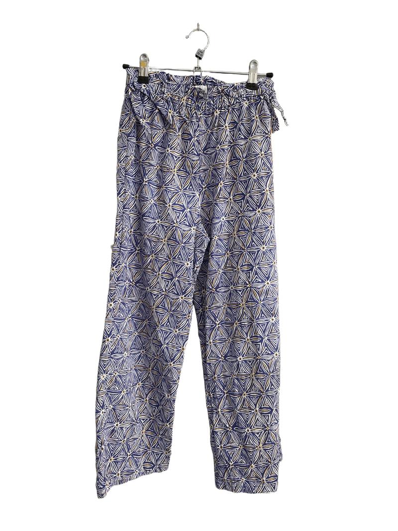 Preloved Mango - Blue Yellow White Lightweight Trousers (12-13y)