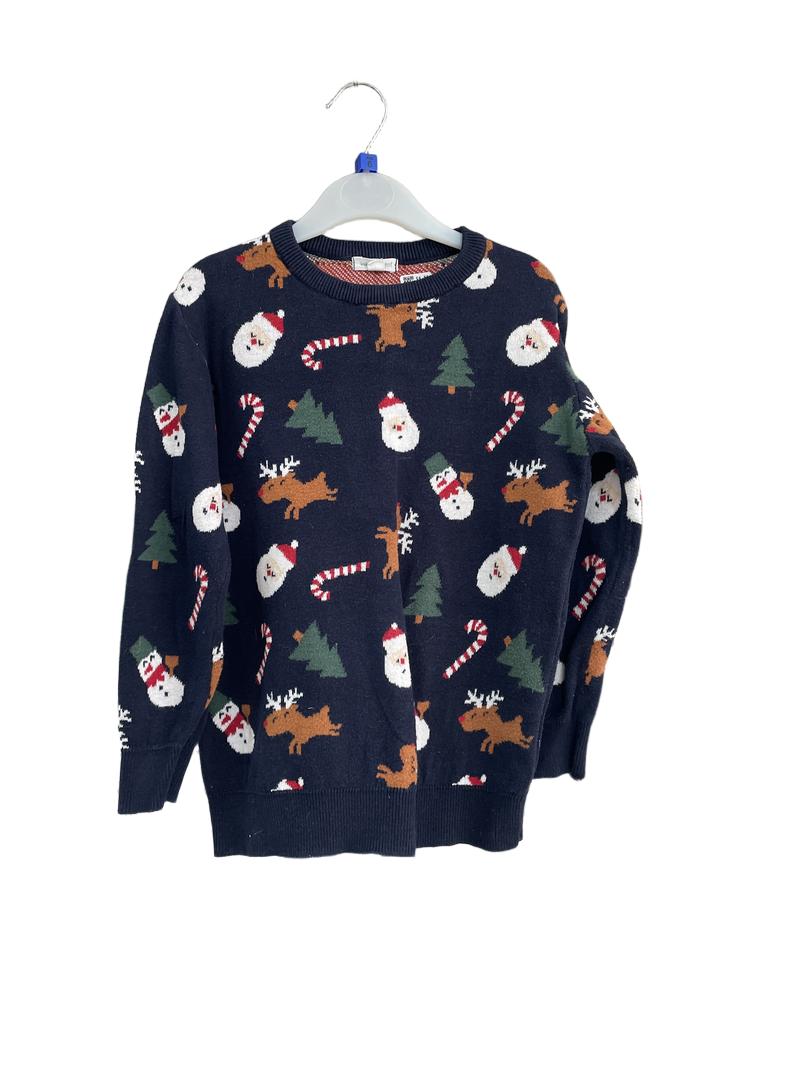 Preloved Vertbaudet - Navy Christmas Knit Jumper (6-7y)